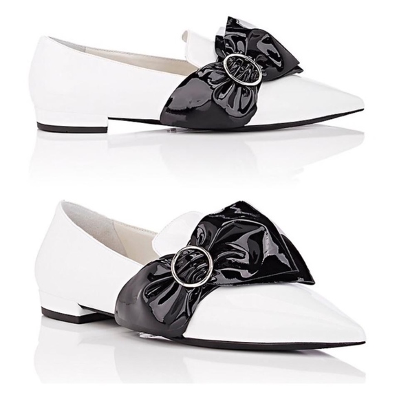 Prada New 2017 Oversized Bow Patent Flats - Picture 1 of 8